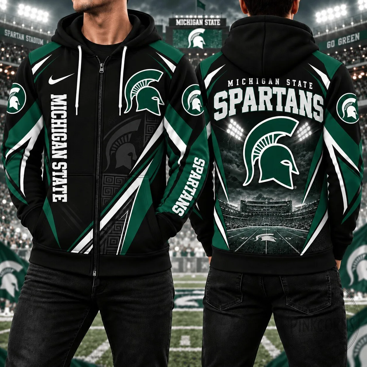 Michigan State Spartans Premium Game Day Full-Zip Hoodie