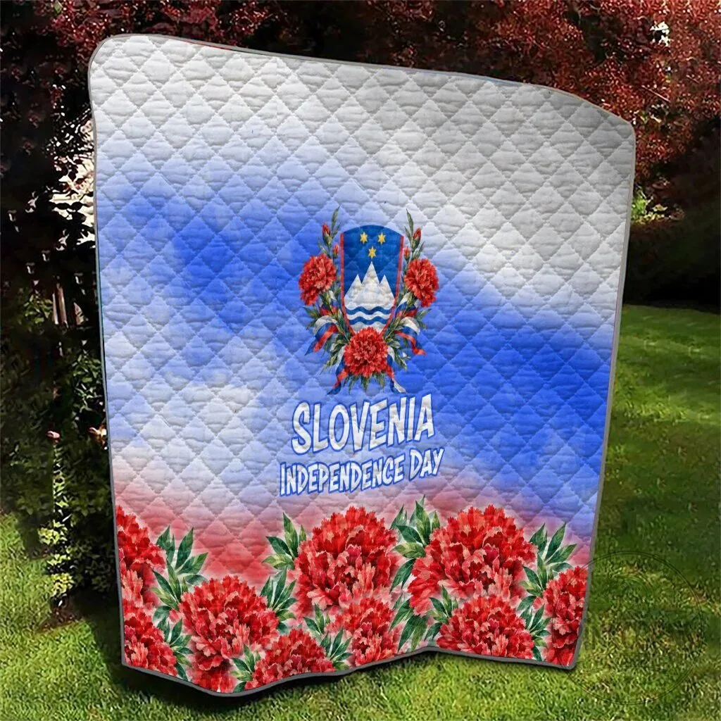 Slovenia Independence Day White Lipizzan Horse Red Carnation Emblem Quilt 12 Slovenia Independence Day White Lipizzan Horse Red Carnation Emblem Quilt