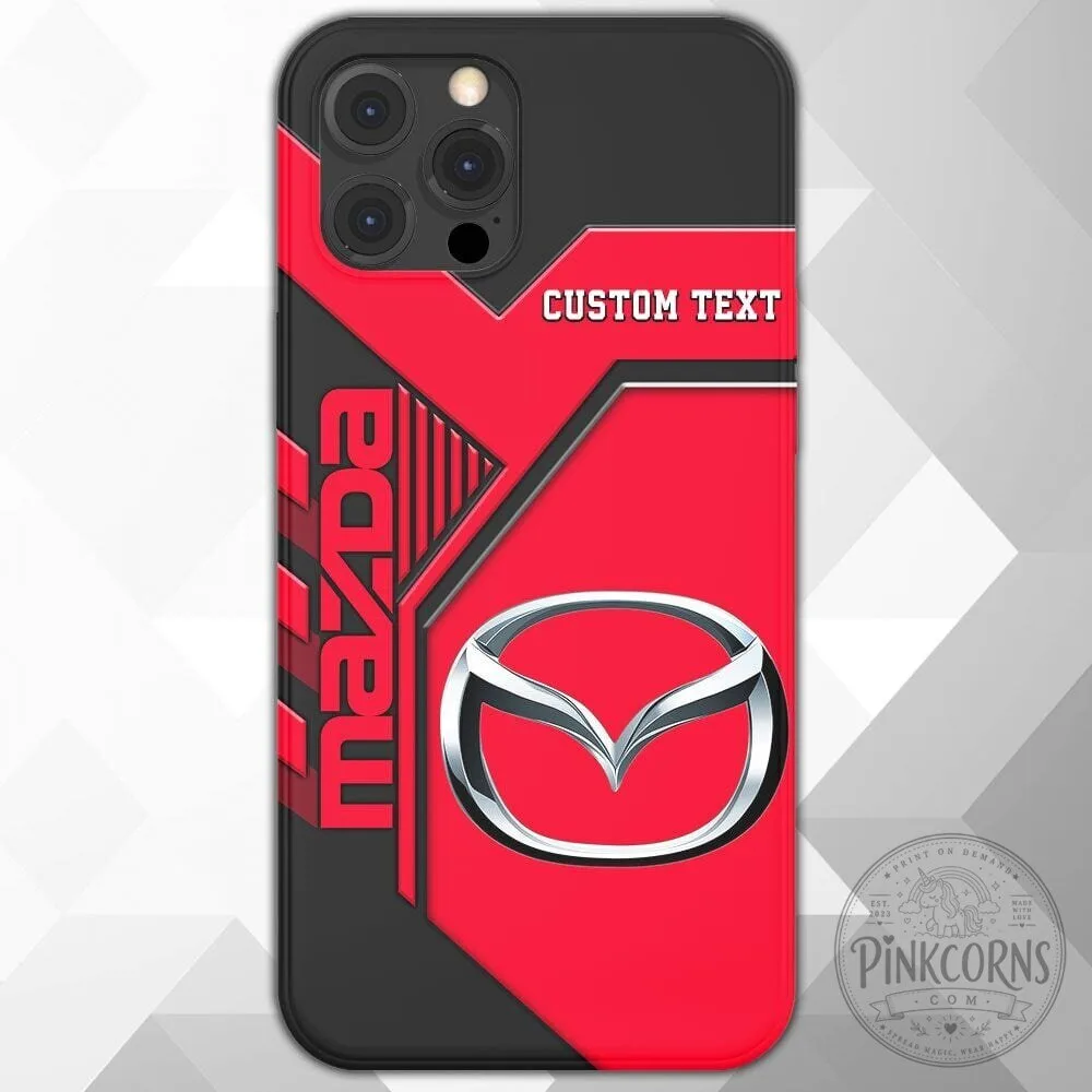 Mazda Custom Text Red and Black Design Durable Phone Case