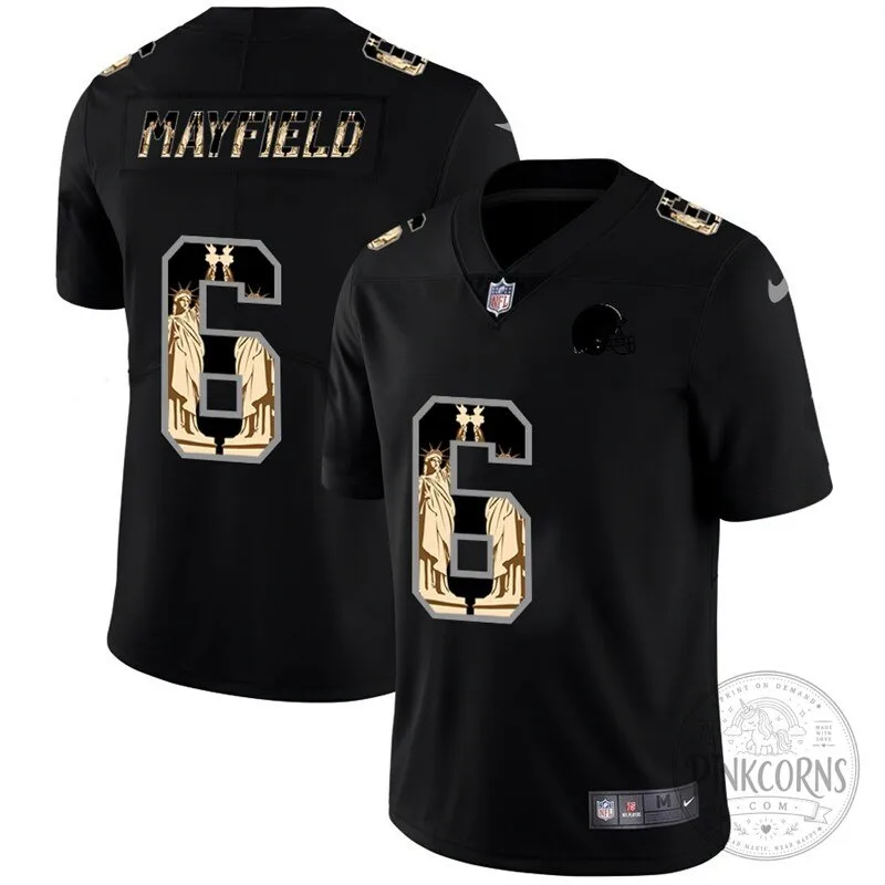 Baker Mayfield Cleveland Browns Black Statue of Liberty Football Jersey