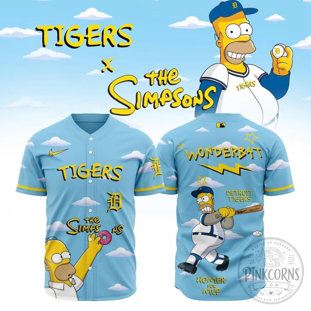 Detroit Tigers The Simpsons Homer Simpson Baseball Jersey
