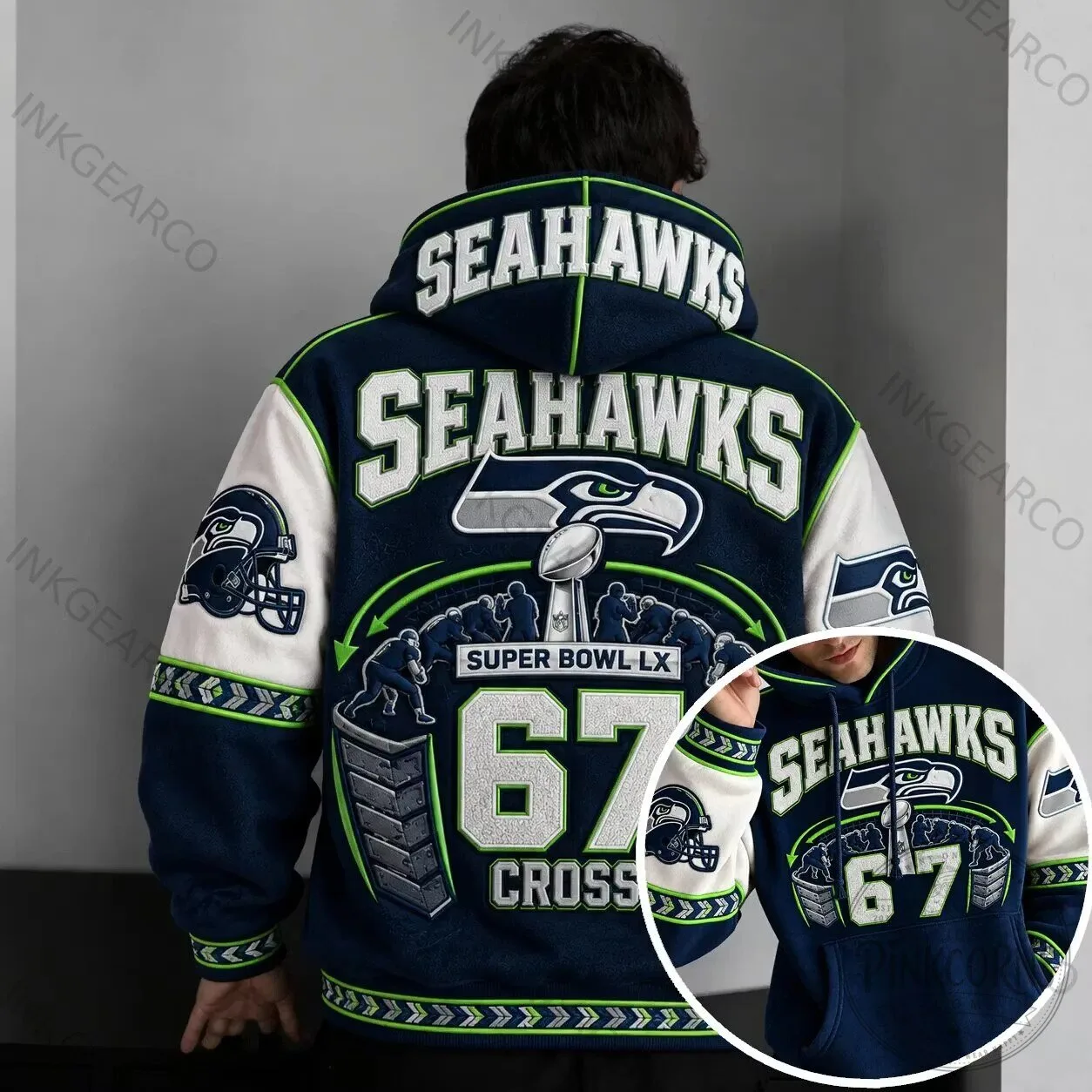 Commemorative Hoodie for Super Bowl LX Featuring Seattle Seahawks