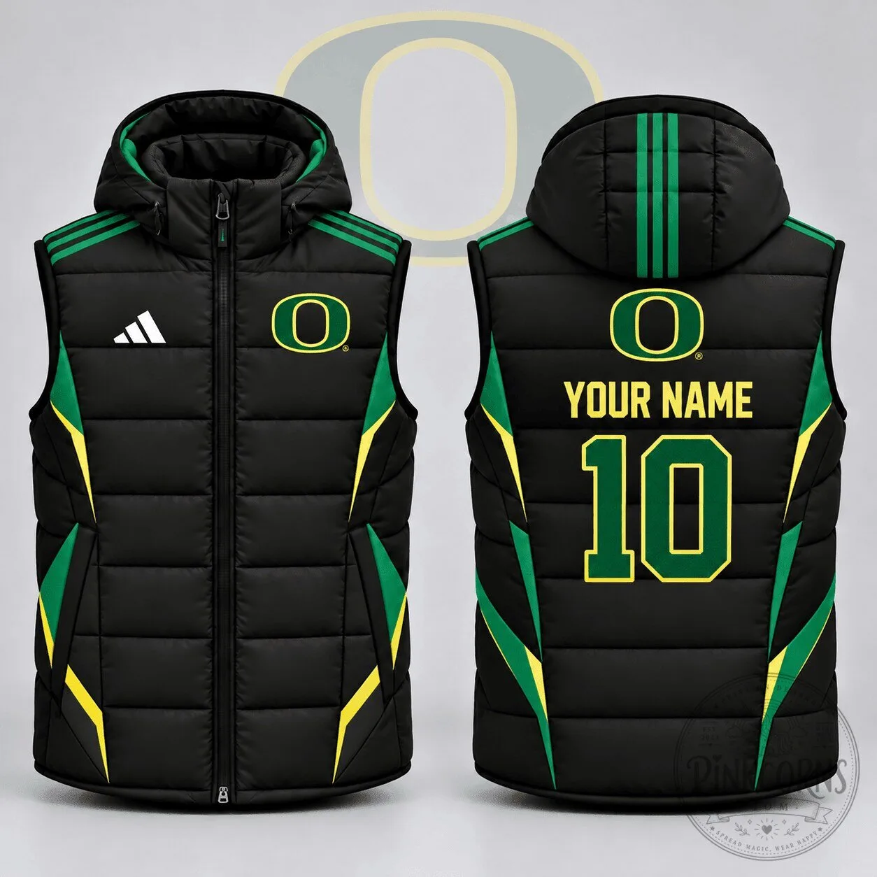 Oregon Ducks NCAA Stealth Velocity Custom Name Number Puffer Vest 2 Oregon Ducks NCAA Stealth Velocity Custom Name Number Puffer Vest