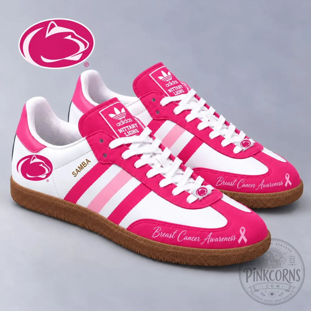 Penn State Nittany Lions Breast Cancer Awareness Pink Samba Shoes Penn State Nittany Lions Breast Cancer Awareness Pink Samba Shoes