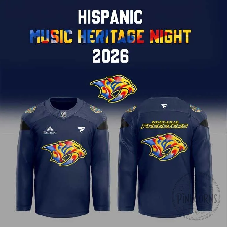 Nashville Predators Hispanic Music Heritage Night 2026 Limited Edition Hockey Jersey
