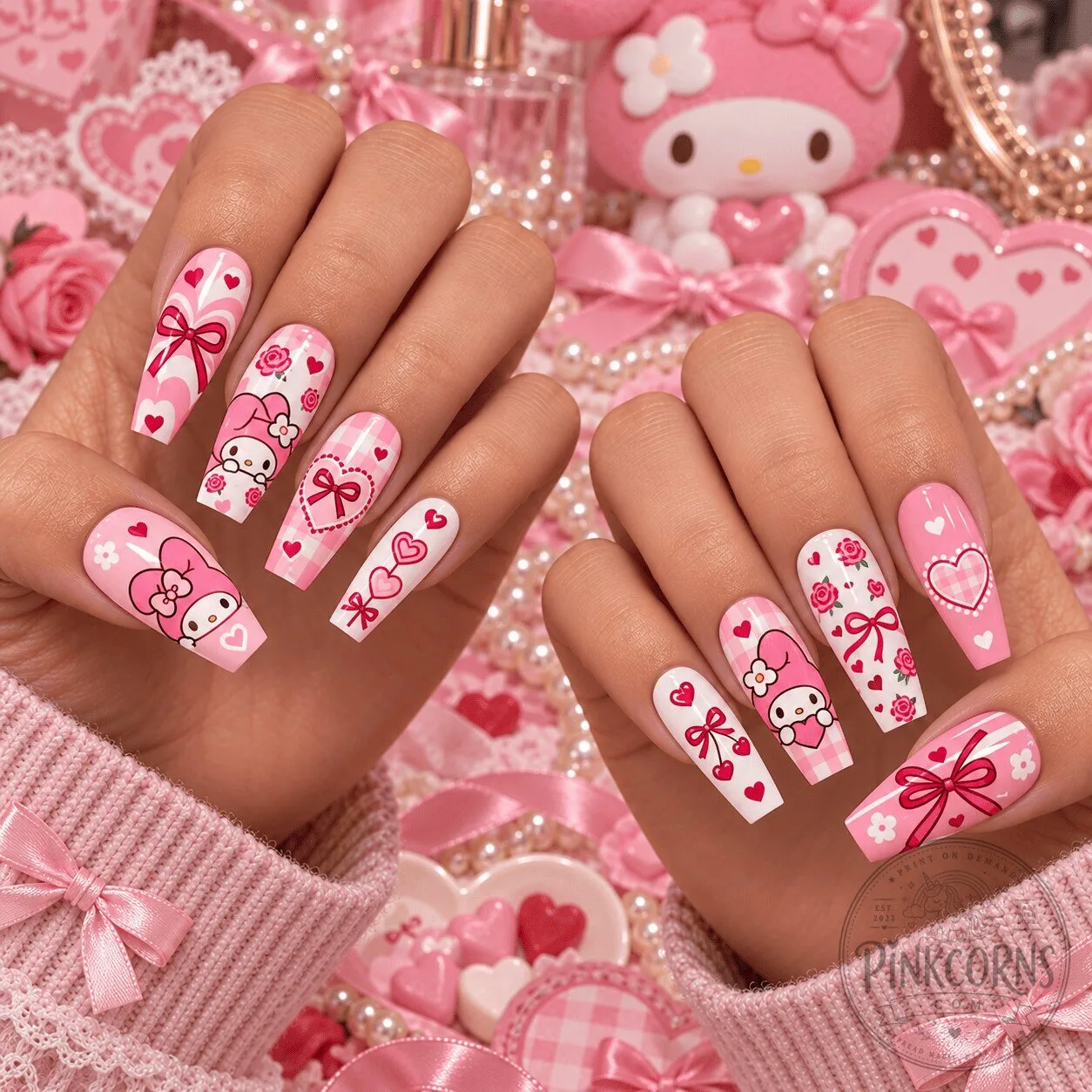 My Melody Sweet Valentine Love Press-On Nails Set