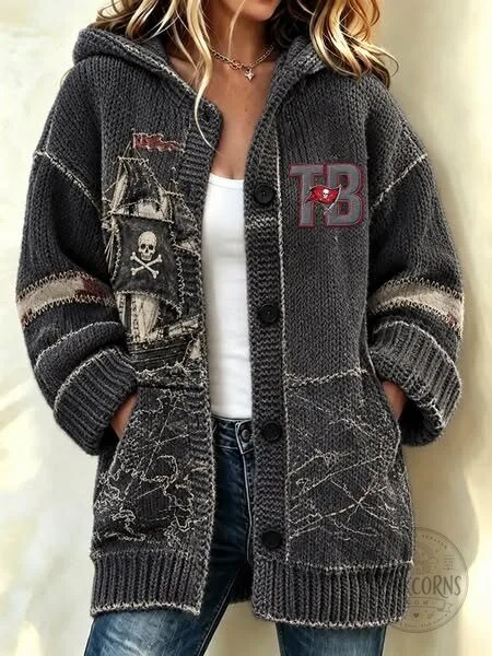 Tampa Bay Buccaneers Pirate Ship Design Knitted Cardigan Sweater 5 Tampa Bay Buccaneers Pirate Ship Design Knitted Cardigan Sweater