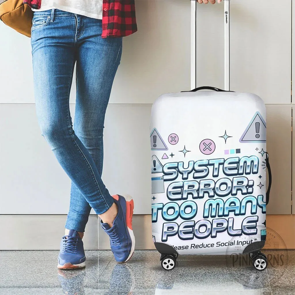 System Error Too Many People Y2K Retro Tech Computer Interface Luggage Cover 6 System Error Too Many People Y2K Retro Tech Computer Interface Luggage Cover