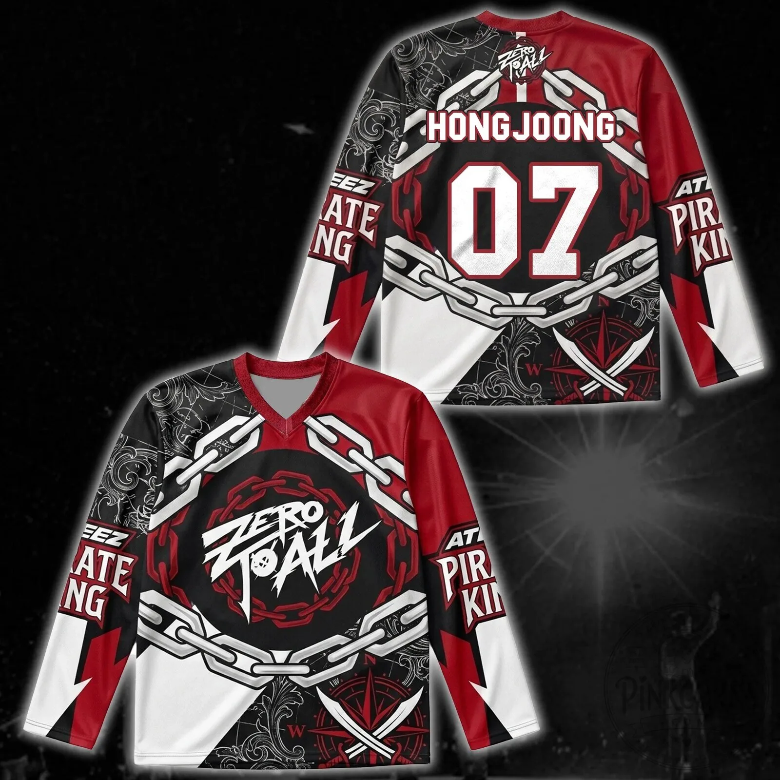 Ateez Zero To All World Tour Pirate King Hongjoong Hockey Jersey for Atiny
