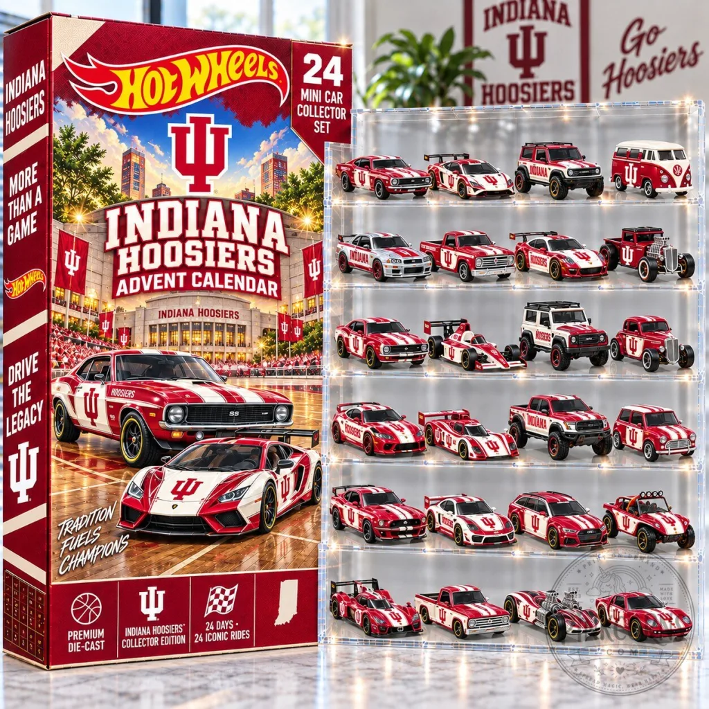 Indiana Hoosiers Hot Wheels 24 Mini Car Collector Set Advent Calendar