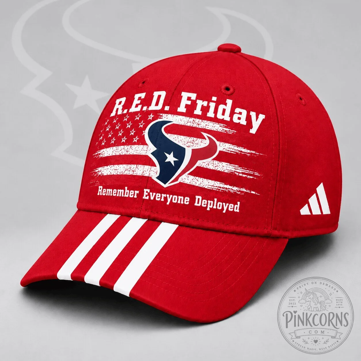 Houston Texans R.E.D. Friday Remember Everyone Deployed Patriotic American Flag Cap Hat 1 Houston Texans R.E.D. Friday Remember Everyone Deployed Patriotic American Flag Cap Hat