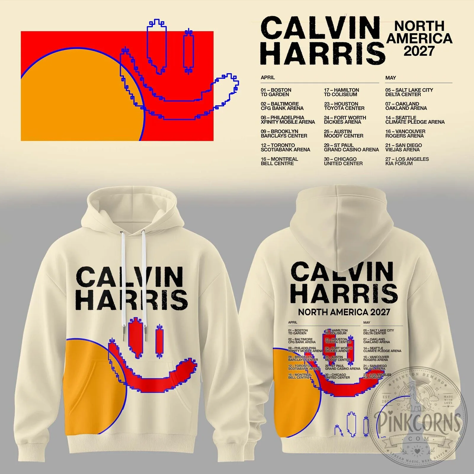 Calvin Harris North America 2027 Tour Dates Graphic Print Hoodie 1 Calvin Harris North America 2027 Tour Dates Graphic Print Hoodie