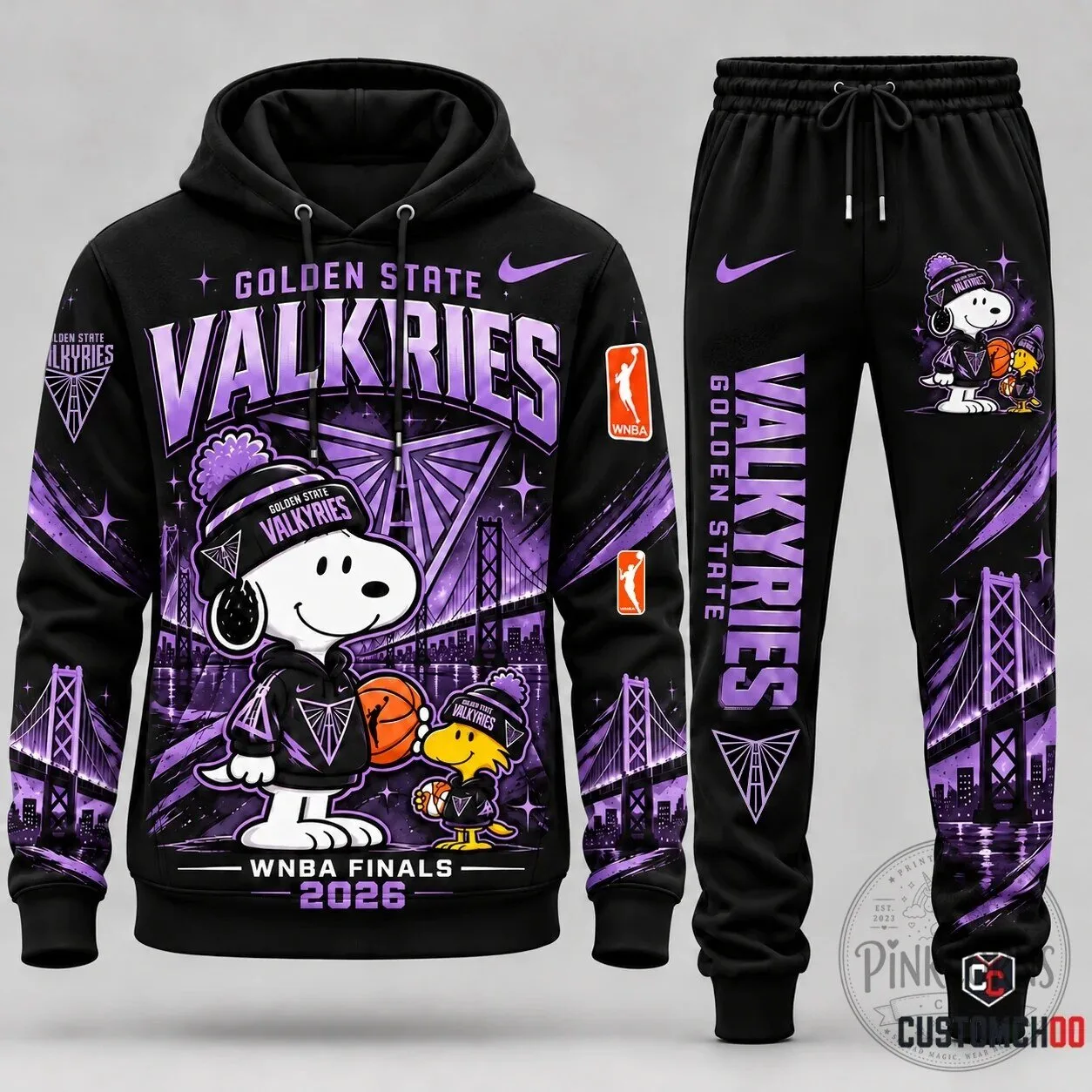 Golden State Valkyries Snoopy Inspired Basketball Fan Hoodie