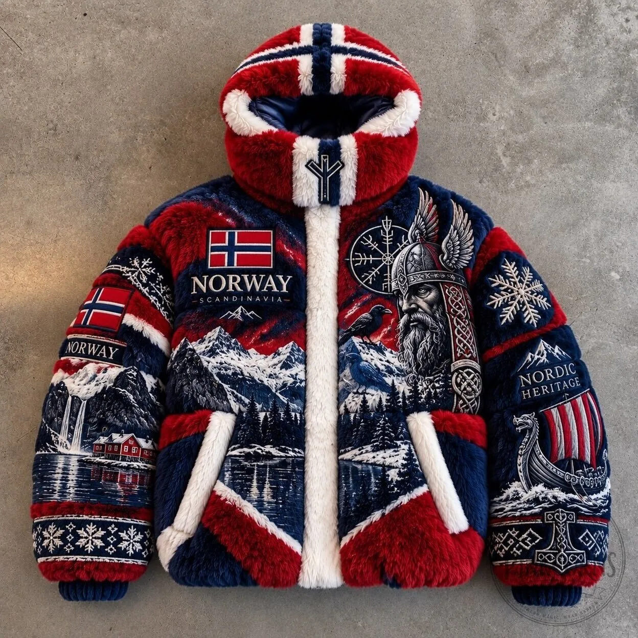 Tommy Hilfiger Michigan Wolverines Satin Varsity Jacket 6 Norway Nordic Heritage Winter Jacket