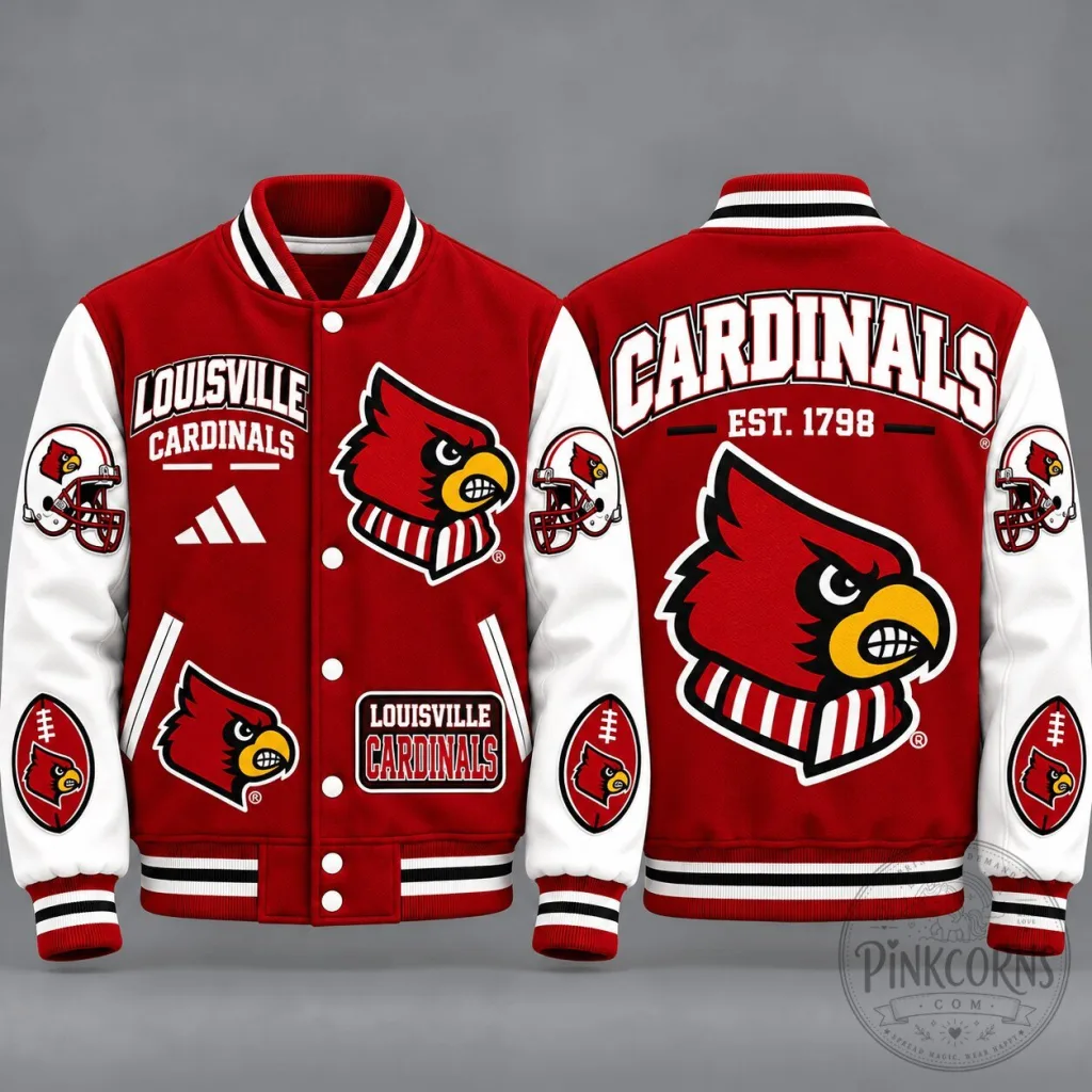 Louisville Cardinals NCAA Vintage Football Varsity Letterman Jacket 8 Louisville Cardinals NCAA Vintage Football Varsity Letterman Jacket