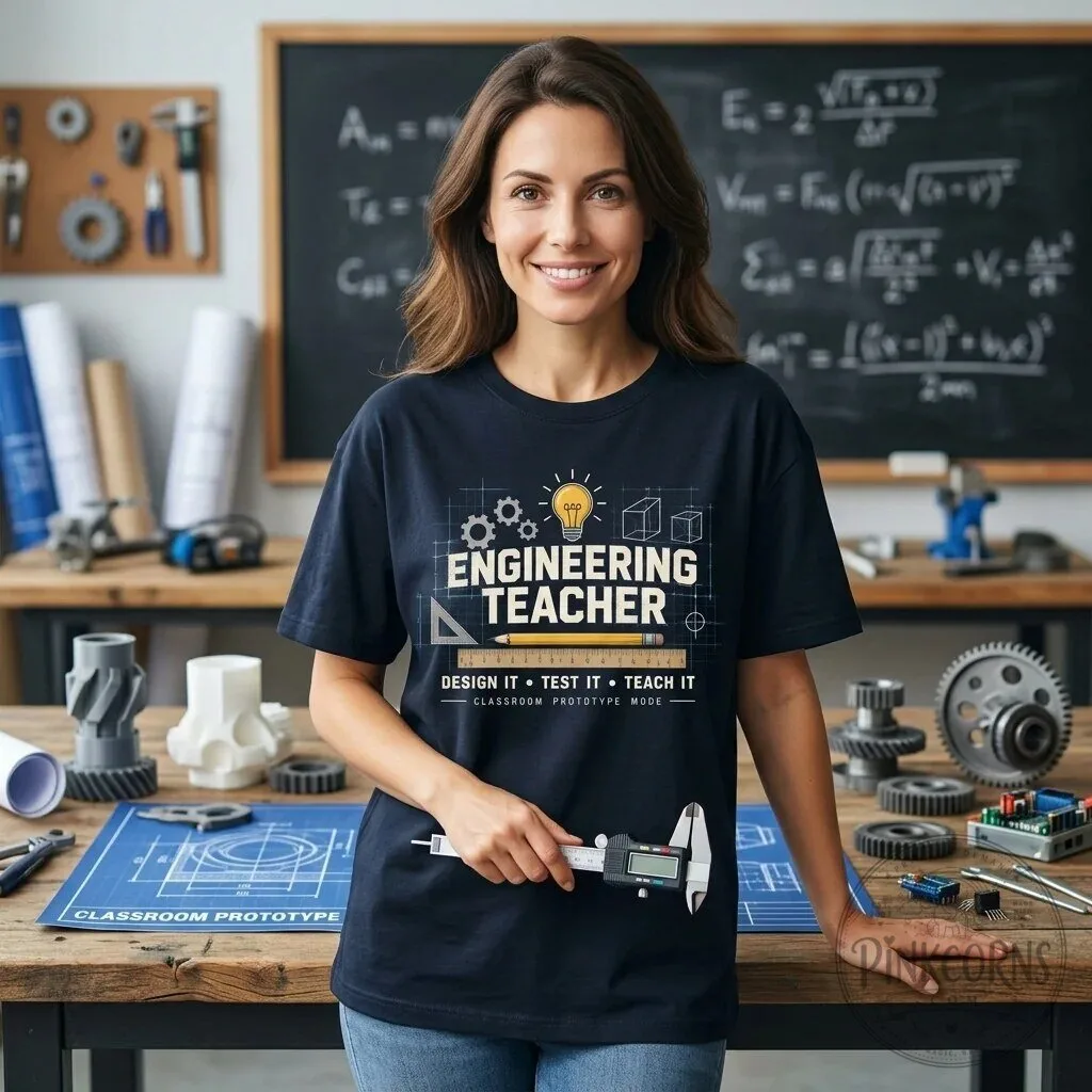 Engineering Teacher Design It Test It Teach It STEM Educator T-Shirt