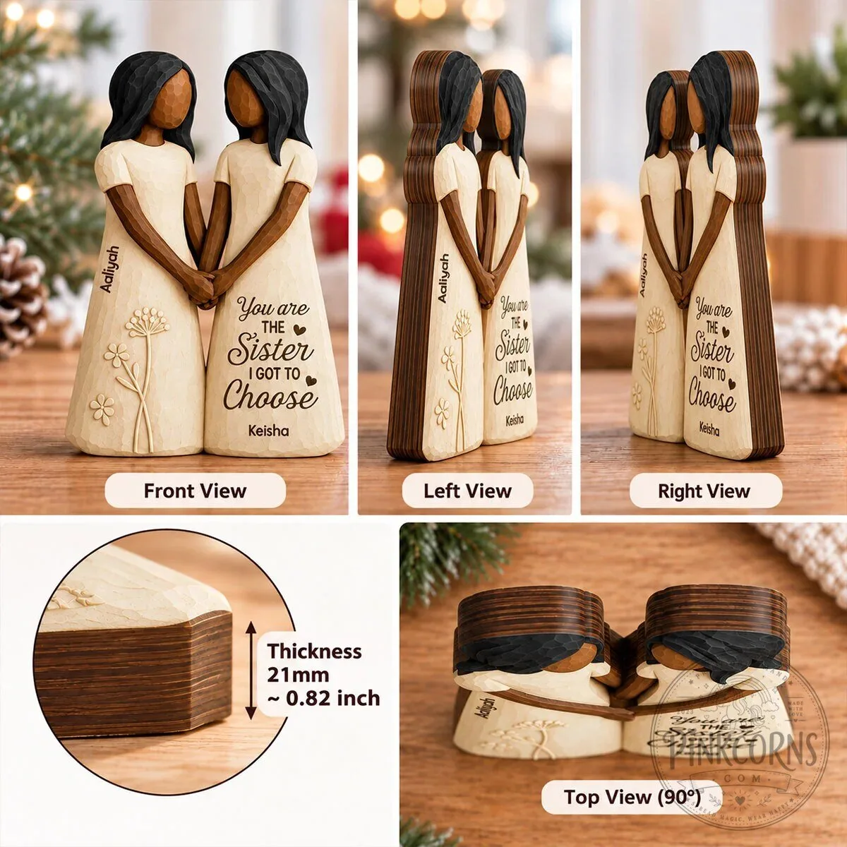 Personalized Best Friends Holding Hands Wooden Block Plaque Gift 17 Personalized Best Friends Holding Hands Wooden Block Plaque Gift
