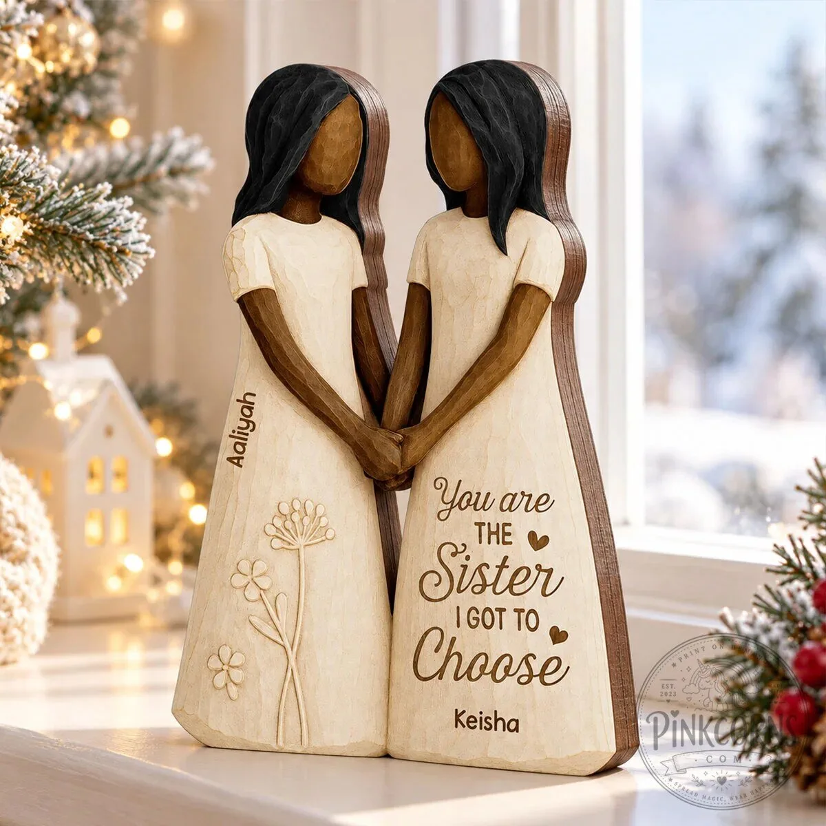Personalized Best Friends Holding Hands Wooden Block Plaque Gift 18 Personalized Best Friends Holding Hands Wooden Block Plaque Gift