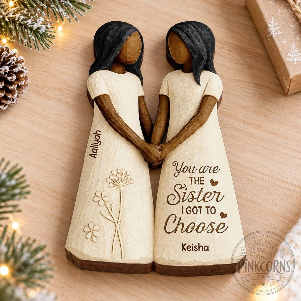 Personalized Best Friends Holding Hands Wooden Block Plaque Gift 19 Personalized Best Friends Holding Hands Wooden Block Plaque Gift