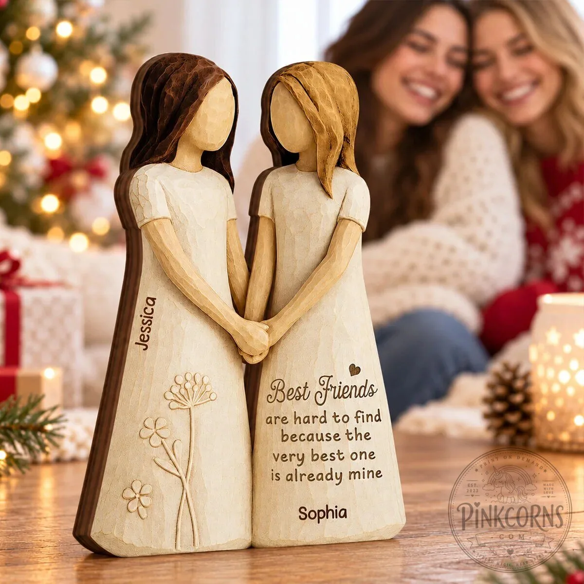 Personalized Best Friends Holding Hands Wooden Block Plaque Gift 20 Personalized Best Friends Holding Hands Wooden Block Plaque Gift