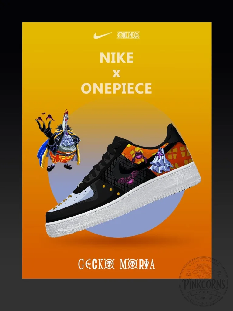 Gecko Moria One Piece Anime Custom Printed Nike Air Force 1 Sneakers 1 Gecko Moria One Piece Anime Custom Printed Nike Air Force 1 Sneakers