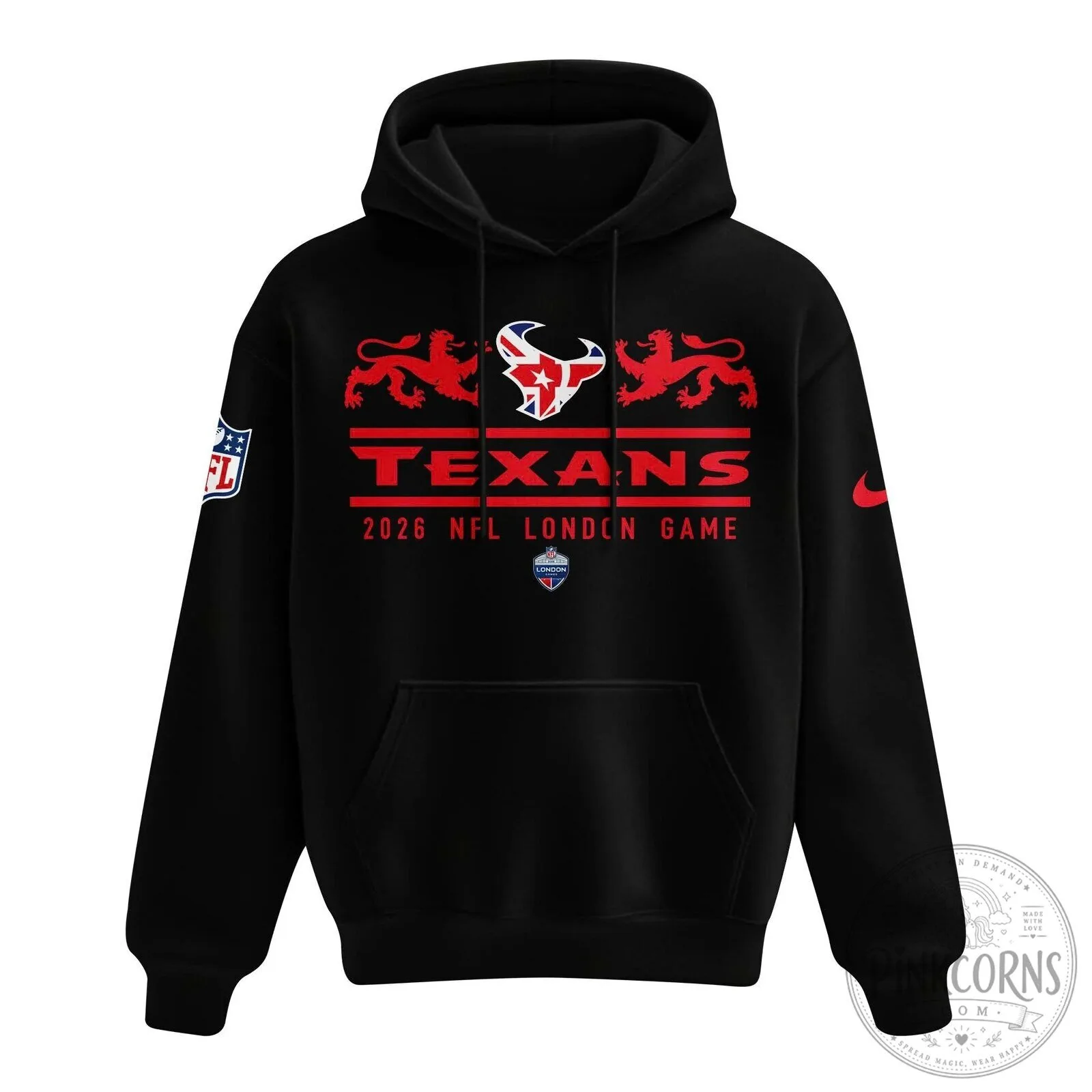 Houston Texans 2026 NFL London Game Black Hoodie 6 Houston Texans 2026 NFL London Game Black Hoodie