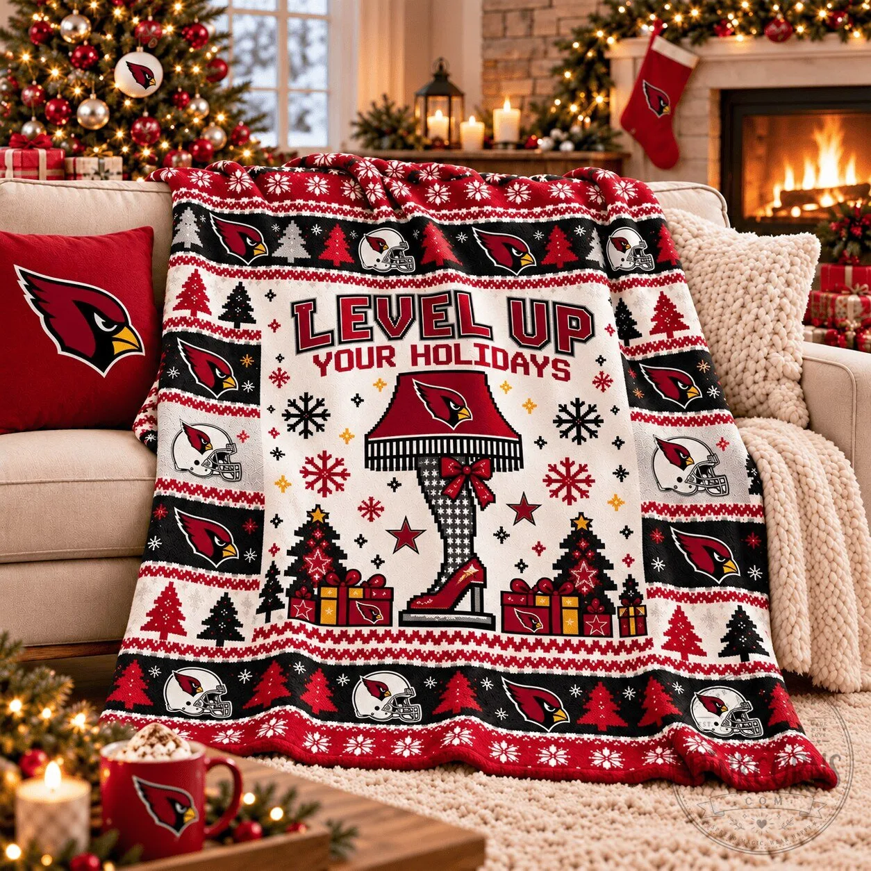 Gecko Moria One Piece Anime Custom Printed Nike Air Force 1 Sneakers 10 Arizona Cardinals Christmas Level Up Your Holidays Fleece Blanket