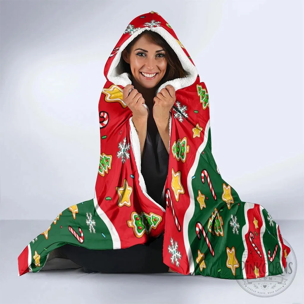 Christmas Gingerbread Man Pac-Man Hooded Blanket 9 Christmas Gingerbread Man Pac-Man Hooded Blanket