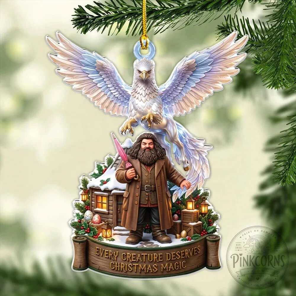 Harry Potter Rubeus Hagrid and Buckbeak Christmas Magic Acrylic Ornament