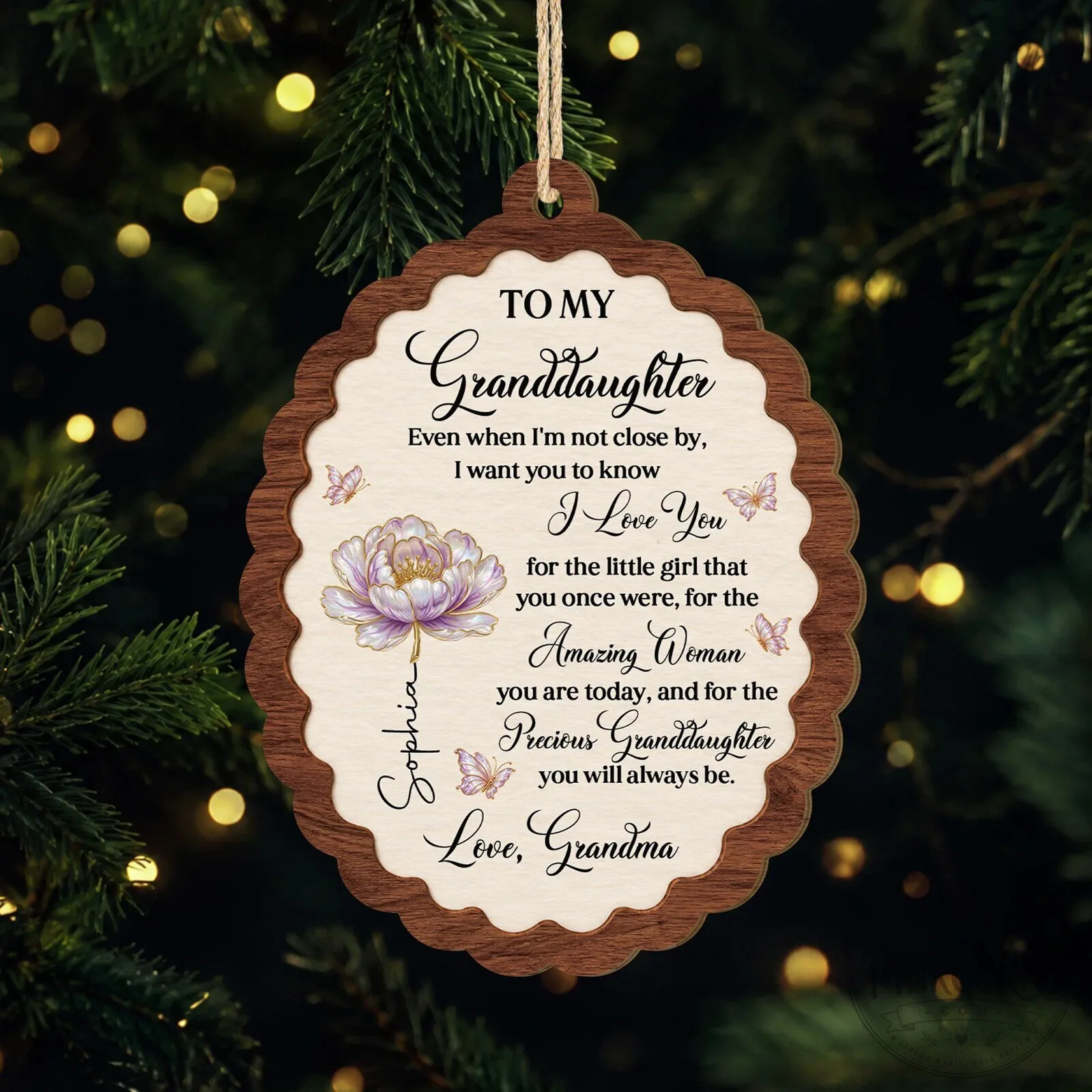Personalized To My Granddaughter From Grandma Wooden Christmas Tree Ornament 6 Personalized To My Granddaughter From Grandma Wooden Christmas Tree Ornament
