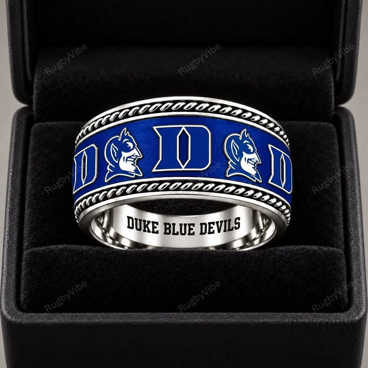 Duke Blue Devils Mascot Logo NCAA College Sports Fan Ring