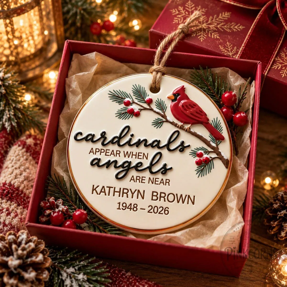 Personalized Cardinal Memorial Christmas Ornament When Angels Are Near Keepsake 5 Personalized Cardinal Memorial Christmas Ornament When Angels Are Near Keepsake
