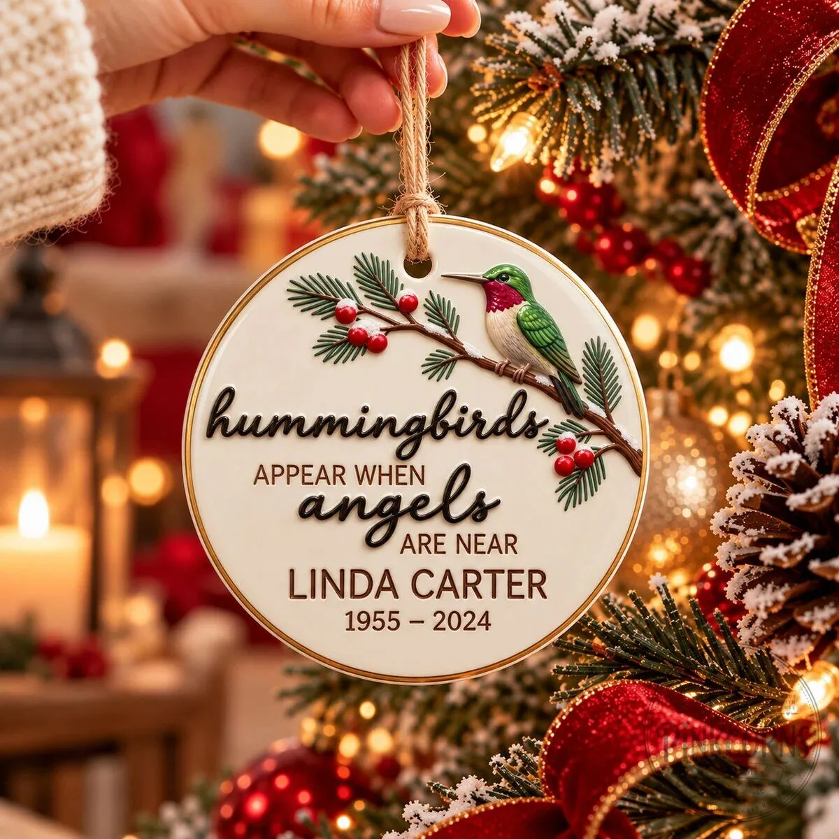 Personalized Cardinal Memorial Christmas Ornament When Angels Are Near Keepsake 8 Personalized Cardinal Memorial Christmas Ornament When Angels Are Near Keepsake
