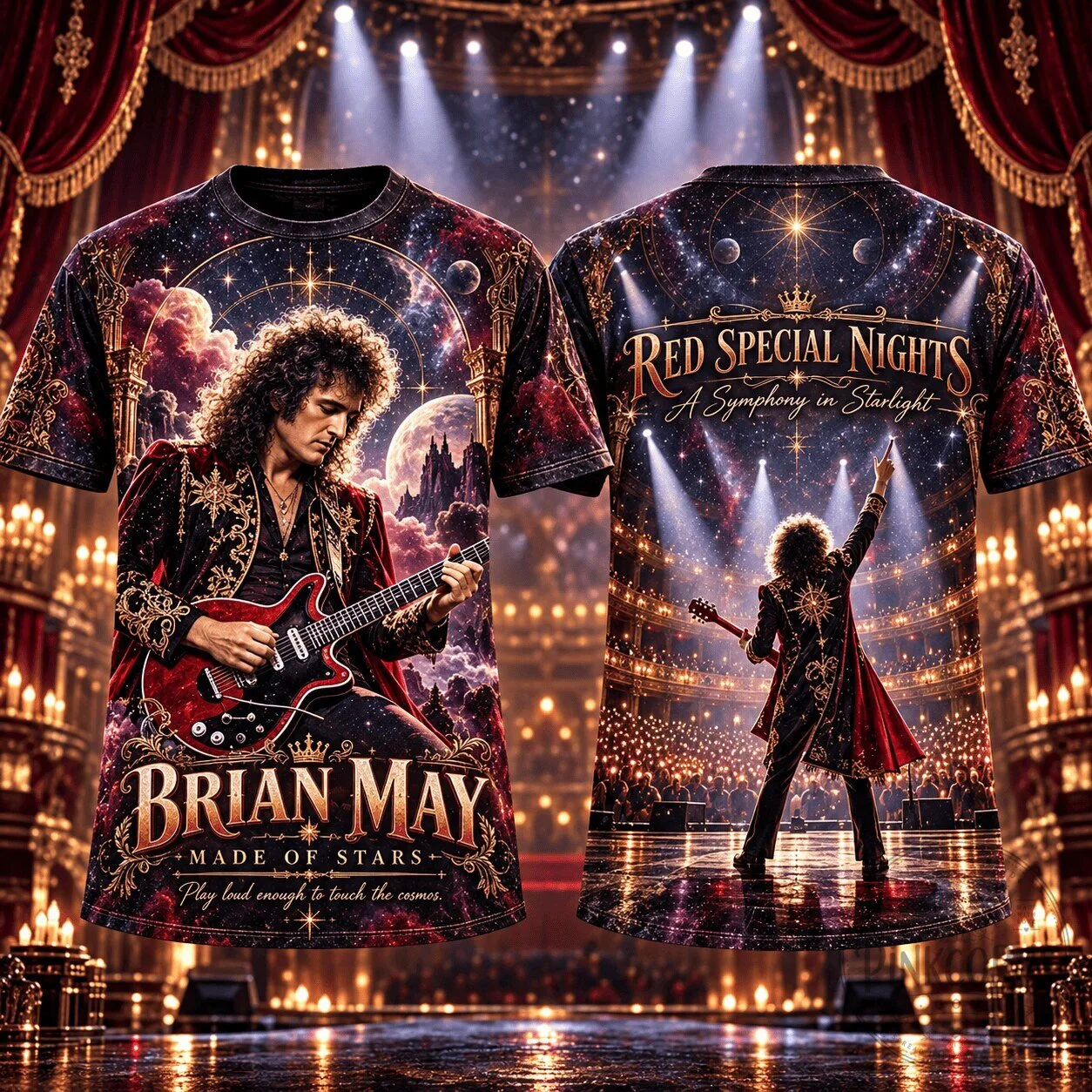 Brian May Red Special Nights Made of Stars Cosmic Symphony T-Shirt 3 Brian May Red Special Nights Made of Stars Cosmic Symphony T-Shirt