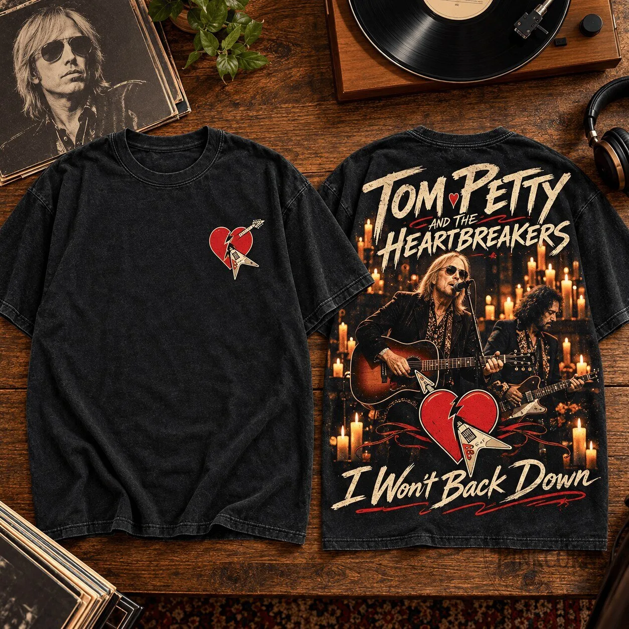 Tom Petty and the Heartbreakers I Won't Back Down Candlelight T-Shirt 5 Tom Petty and the Heartbreakers I Won